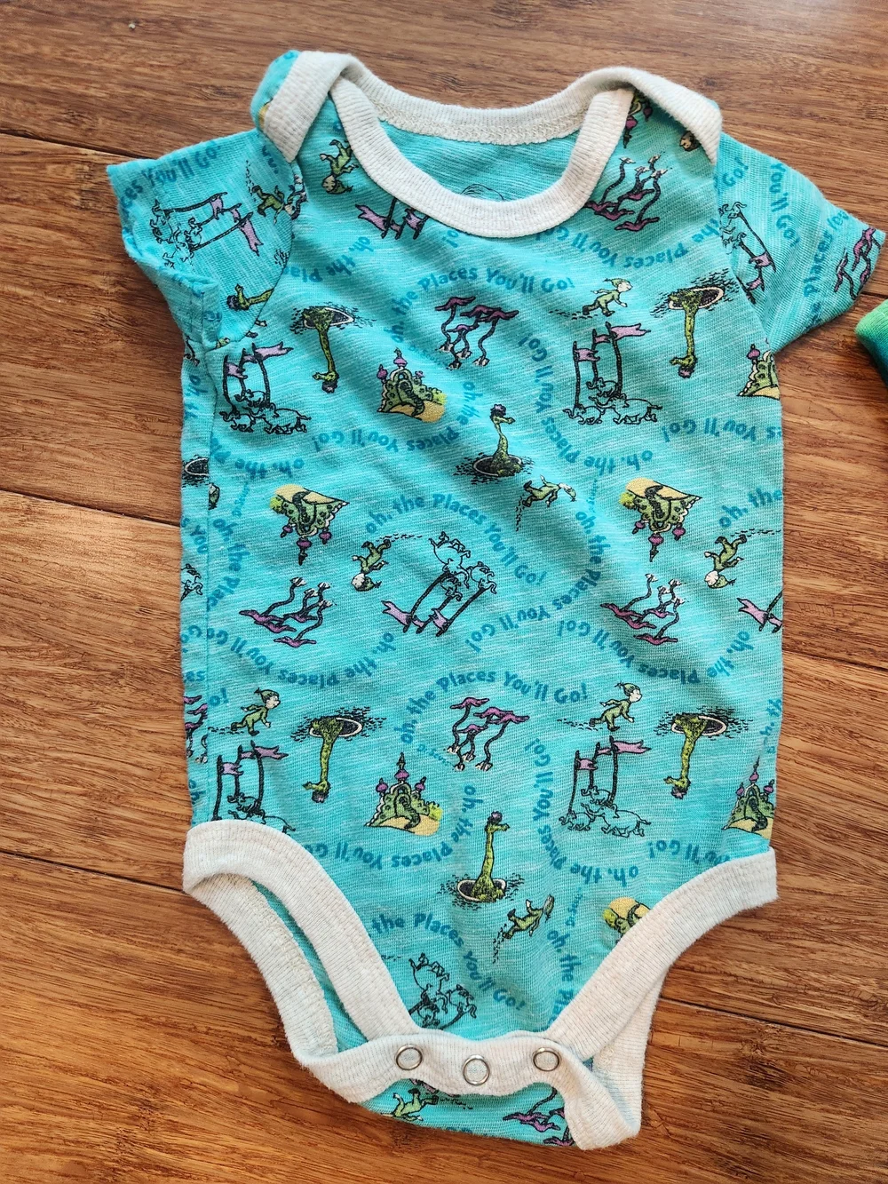 Newborn Set- Dr. Seuss Places You'll Go & Tie Dye Baby Short Onesie & Paci Clip